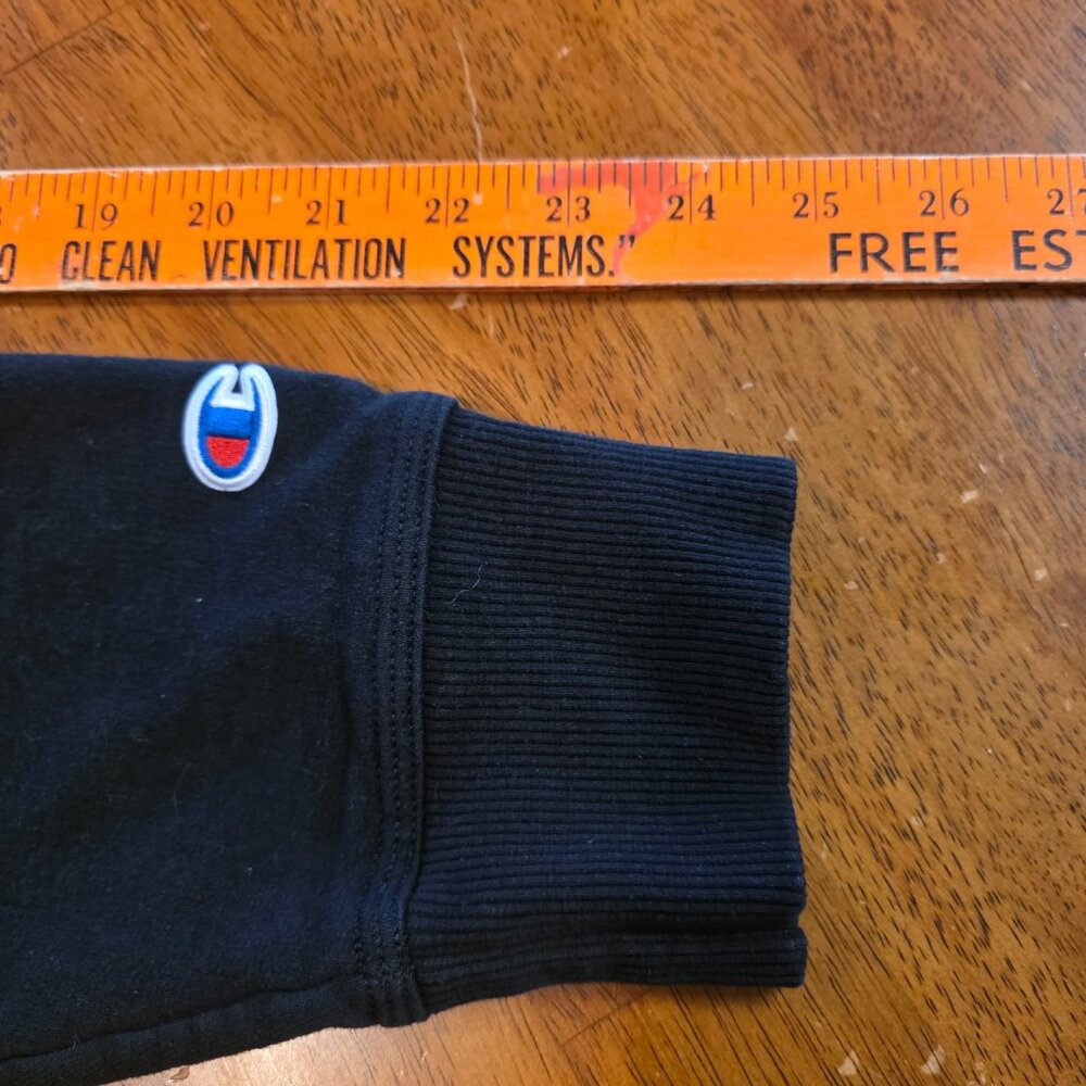 Champion Fleece Pullover Hoodie with Pockets Black Men's Large - Picture 9 of 10
